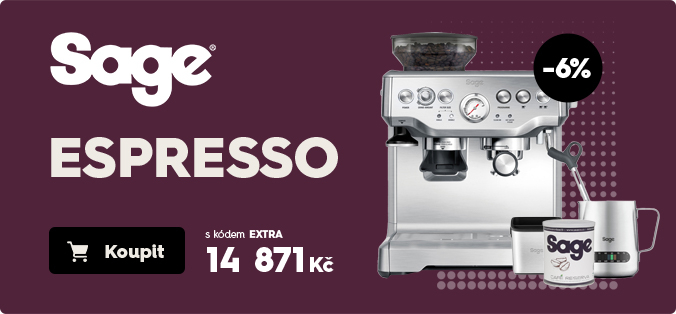 BES875BSS Espresso SAGE + Odklepávač BES100 + Konvička BES003 + 